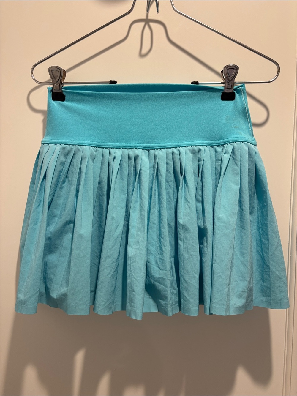 Lightweight Aqua Blue Circle Skirt with Wide Waistband